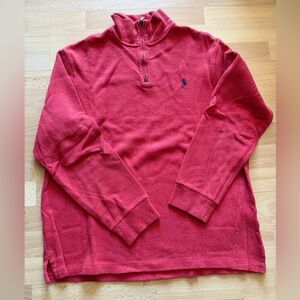 Polo Ralph Lauren Red Quarter-Zip Pullover with Navy Pony XL